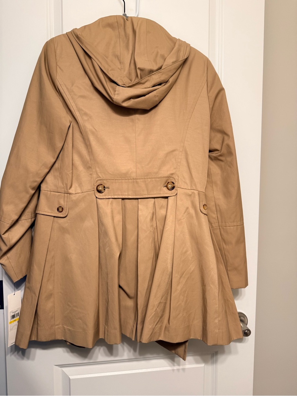 Calvin Klein Hooded Khaki Trench Coat - Picture 2 of 4